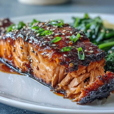 Flaky, tender miso salmon rests luxuriously on a bed of wilted spinach.