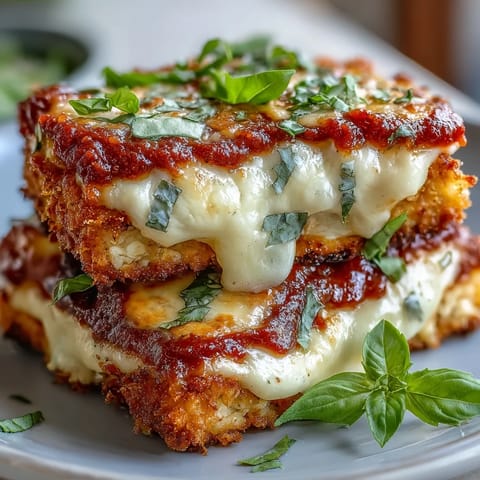 Golden, crispy Asiago-crusted tofu slices arranged on a baking sheet, ready for the oven to create Crispy Tofu Chicken Parm Bakes.