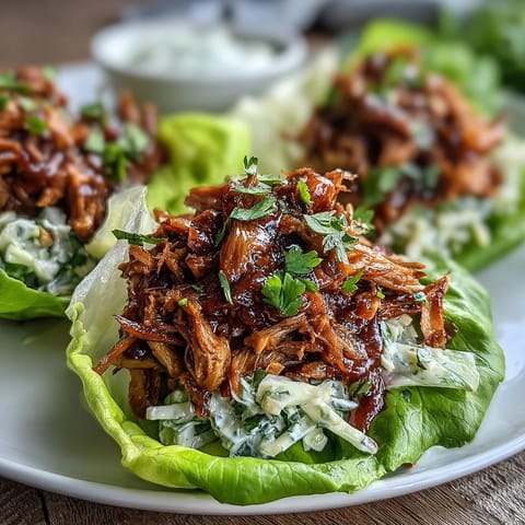 Vegan BBQ Jackfruit Lettuce Tacos