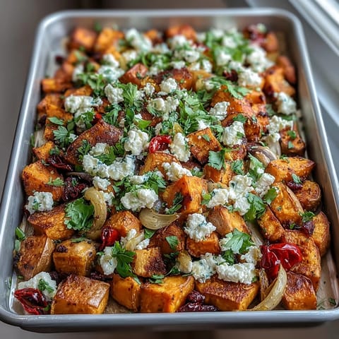 Colorful sweet potato and orange sheet pan breakfast hash with smoky spices and tender spinach, perfect for easy brunch.  