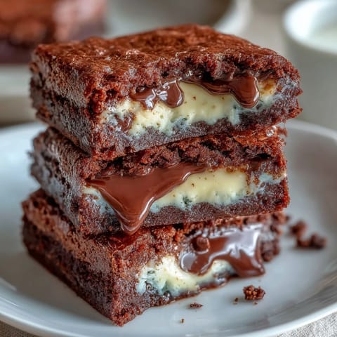 Cream cheese stuffed brownie mix cookies with rich chocolate dough and gooey filling, baked to soft perfection.  