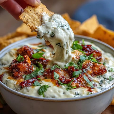 Cinco de Mayo Loaded Queso Dip with chorizo, melted cheese, and fresh toppings in a skillet.