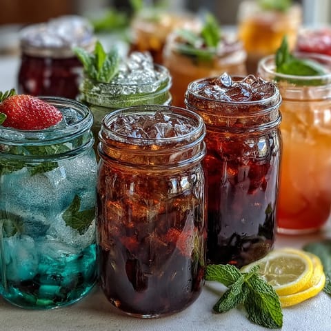 Guests mix classic lemonade with homemade syrups at a festive DIY lemonade bar for graduation parties.