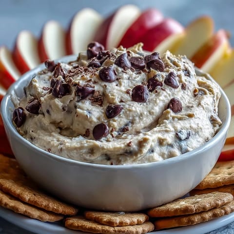 No-bake chickpea cookie dough dip, a healthy sweet treat for dipping.