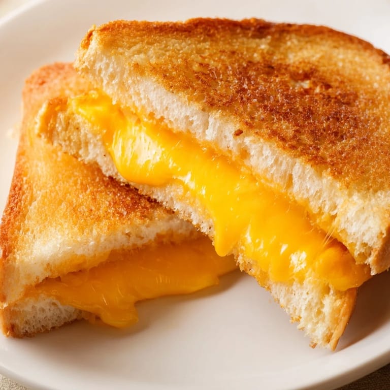 Crispy, buttery crust framing a warm, melty grilled cheese sandwich, a flavorful delight.