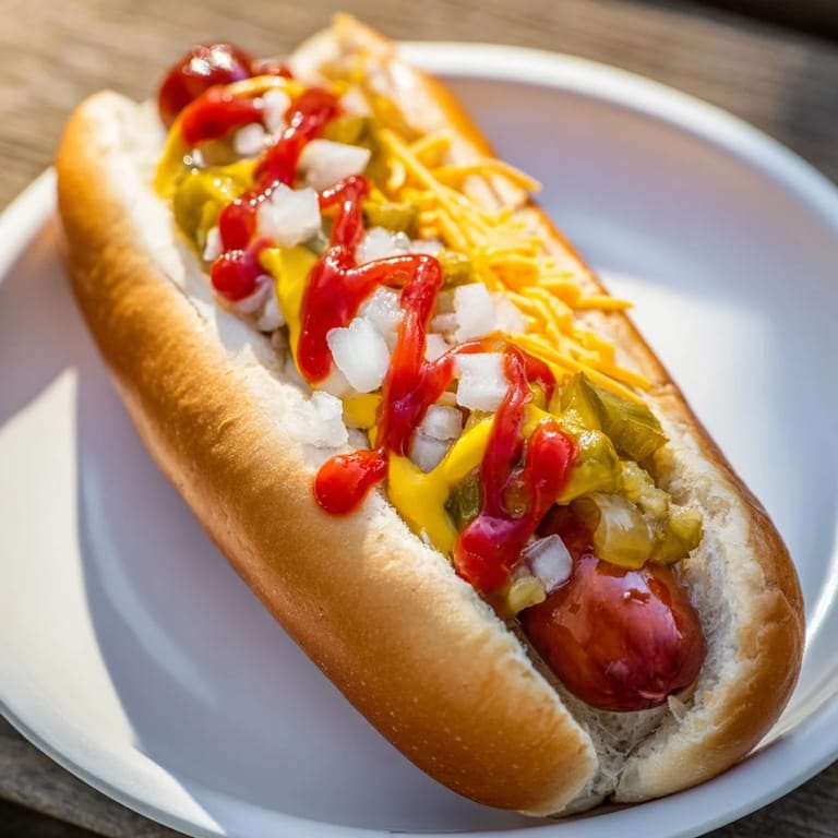 Juicy grilling hot dogs nestled in toasted buns, topped with tangy relish for an unforgettable taste.