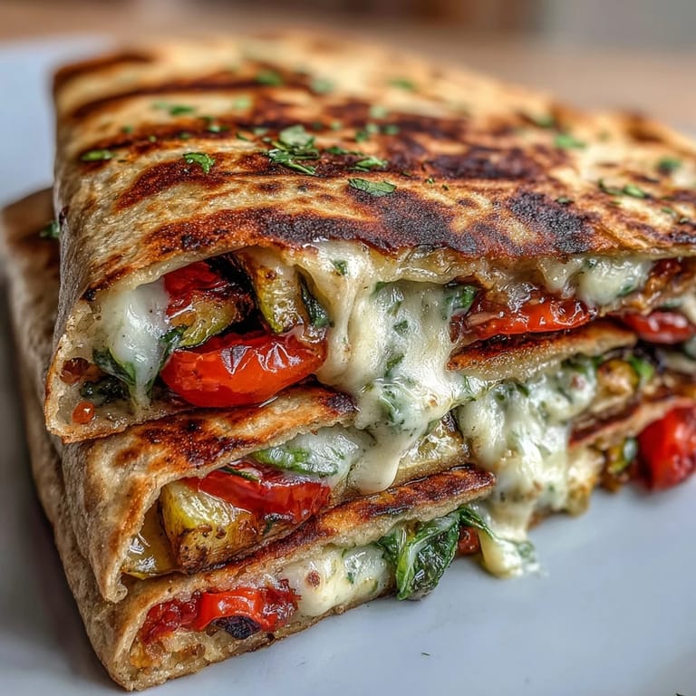 Served warm with a side of creamy tzatziki, perfect for a quick vegetarian meal.