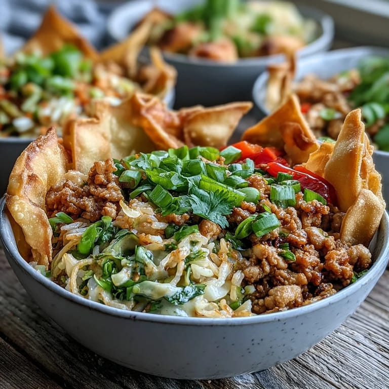 Ground turkey and crisp coleslaw mix sizzling in a skillet with ranch seasoning for this deconstructed egg roll. 