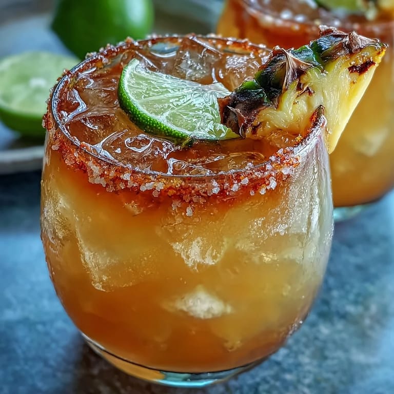 Tropical pineapple and lime flavors shine in this easy alcohol-free margarita mocktail, perfect for parties.  