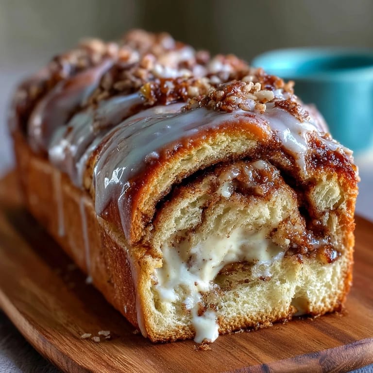 Festive King Cake Cinnamon Babka Loaf baked to golden perfection, twisted with spiced layers and decorated for Mardi Gras.  
