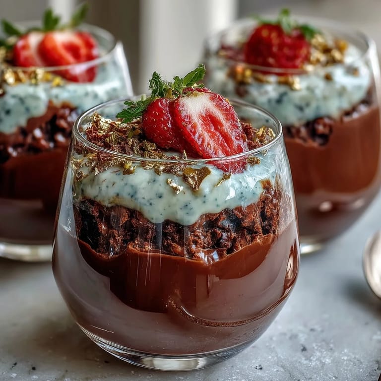 Luxurious Dubai Chocolate Strawberry Cups: crisp kataifi pastry nests hold rich chocolate and pistachio cream, topped with sweet strawberries for a stunning Middle Eastern-inspired dessert.