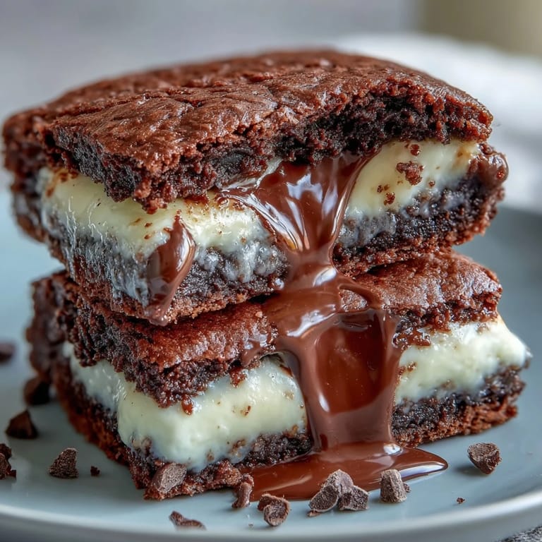 Decadent brownie cookies made with mix, each hiding a creamy cream cheese center for a delightful surprise bite.  