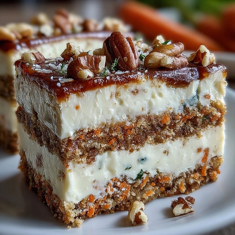 Moist carrot cake meets luscious cheesecake in these irresistible bars, ideal for Easter brunches or special celebrations.