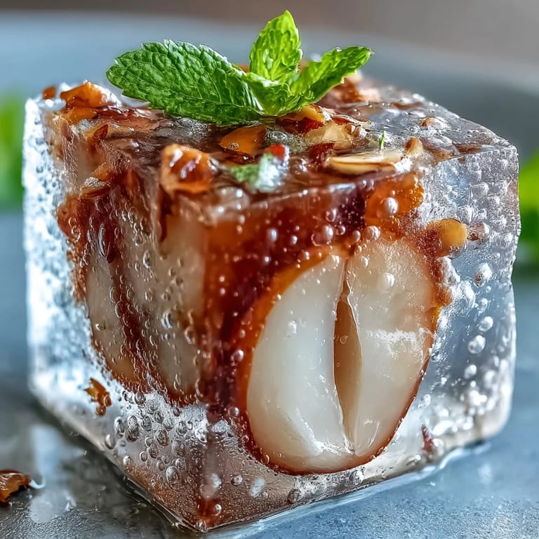 Visually appealing lychee agar jelly cubes are poured into bubbly, citrus-infused yuzu water.