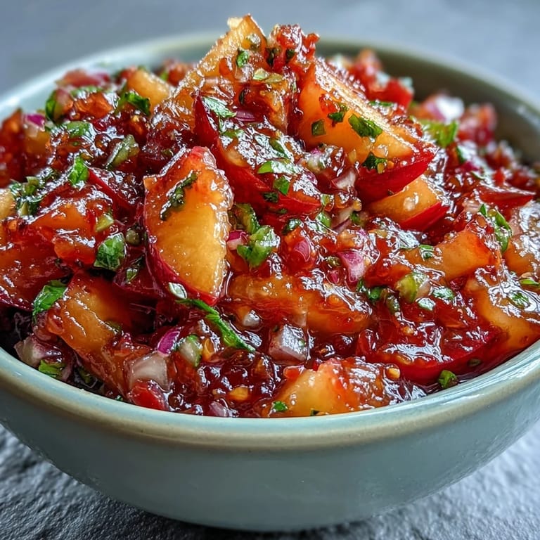 Fresh Peach Jalapeño Salsa, adding a cool, sweet heat to flaky fish.