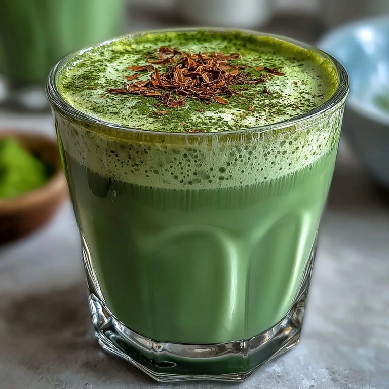 Deliciously frothy matcha oat milk latte, perfect for a mindful morning drink.