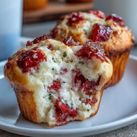 Fluffy strawberry Greek yogurt muffins filled with juicy berries, perfect for a wholesome breakfast or snack.
