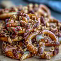 Game Day Baseball Snack Board with Pretzels and Dips, showcasing soft pretzel bites surrounded by beer cheese and honey mustard dips.