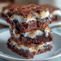 Gooey s'mores brownie cookies with toasted marshmallow topping, loaded with chocolate chips and graham cracker bits.
