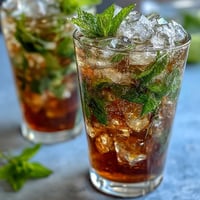 Kentucky Derby Mint Julep Mocktail with Fresh Mint in silver julep cups, garnished with lush green mint sprigs and crushed ice.
