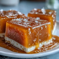 Fresh mango agar-agar jelly cubes layered with creamy coconut milk, ready to serve.